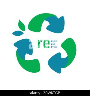 Icône zéro déchet. Symbole du recyclage et de la réduction de la pollution. Illustration vectorielle de style plat Illustration de Vecteur