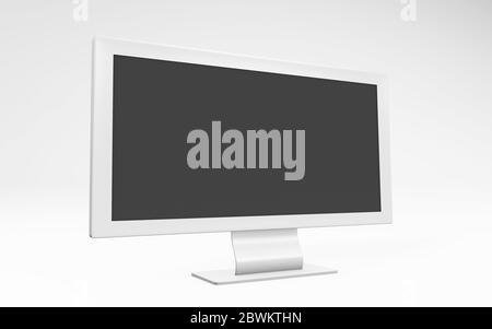 rendu 3d d'un téléviseur de couleur blanche isolé sur fond blanc Banque D'Images