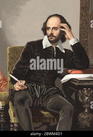 Portrait de William Shakespeare, poète et écrivain anglais Banque D'Images