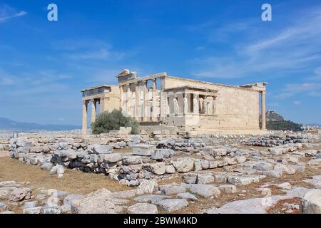 Temple de la célèbre Acropole d'Athènes en Grèce Banque D'Images