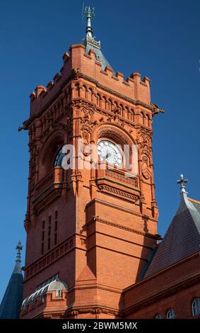 Tour d'horloge du Pierhead Building à Cardiff Bay, pays de Galles, Royaume-Uni Banque D'Images