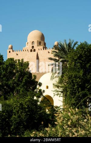 Ägitten, Assuan, Mausolée des Aga Khan am Westufer des Nils Banque D'Images