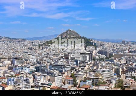 Vue aérienne des maisons et de la vie à Athènes en Grèce Banque D'Images