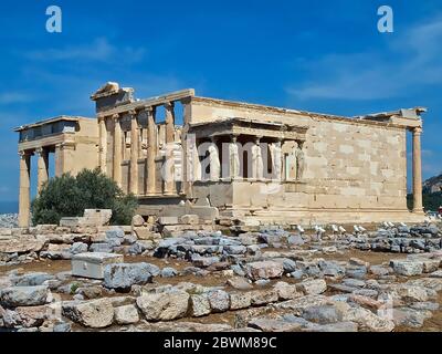 Temple de la célèbre Acropole d'Athènes en Grèce Banque D'Images