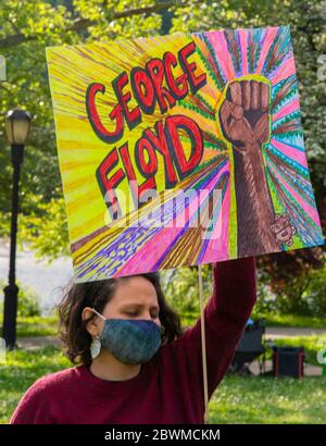 George Floyd Vigil Inwood Park, Manhattan Borough de New York Banque D'Images
