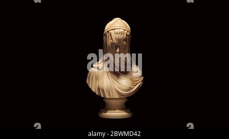 White Stone Woman buste Sculpture avec drapery 3d illustration rendu 3d Banque D'Images
