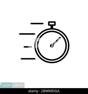 Icône de vecteur de transmission rapide. Chronomètre avec vitesse Illustration de Vecteur