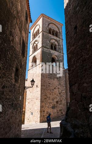 Torre campanario de la iglesia de Santa María la Mayor. Trujillo. Cáceres. Estrémadure. Espagne Banque D'Images