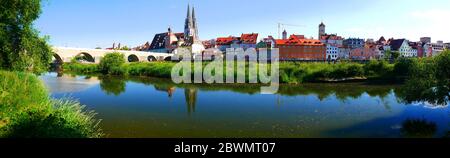 Ratisbonne, Allemagne : panorama de la ville Banque D'Images