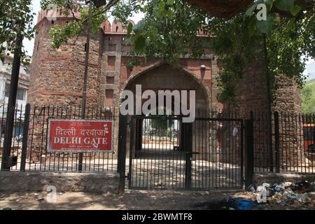 Historique Delhi Gate, Netaji Subhash Marg, Daryaganj, New Delhi, Delhi, Inde (photo Copyright © Saji Maramon) Banque D'Images