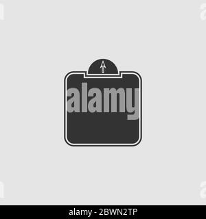 Icône Echelle plate. Pictogramme noir sur fond gris. Symbole d'illustration vectorielle Illustration de Vecteur