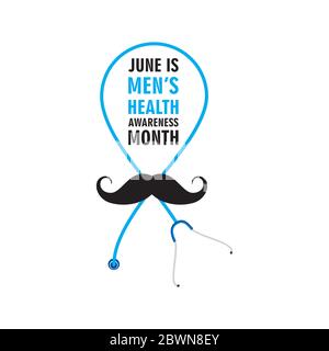 mois national de sensibilisation à la santé des hommes célébrer en juin, affiche ou bannière Illustration de Vecteur