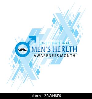 mois national de sensibilisation à la santé des hommes célébrer en juin, affiche ou bannière Illustration de Vecteur