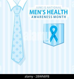 mois national de sensibilisation à la santé des hommes célébrer en juin, affiche ou bannière Illustration de Vecteur