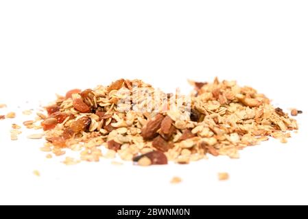 Pile de muesli de petit déjeuner sain avec fruits et noix Banque D'Images