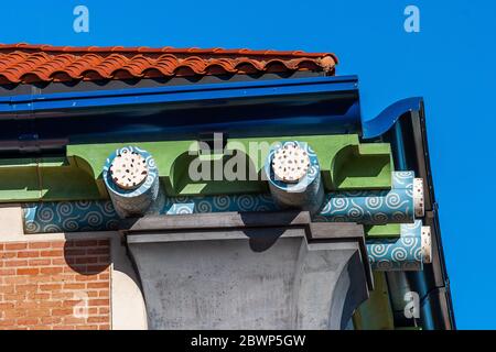 Anne et Charles Duncan Hall de l'Université Rice, conçu par John Outram Banque D'Images