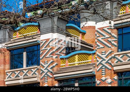 Anne et Charles Duncan Hall de l'Université Rice, conçu par John Outram Banque D'Images
