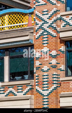 Anne et Charles Duncan Hall de l'Université Rice, conçu par John Outram Banque D'Images