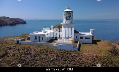 Vue aérienne du phare de Strumble Head Banque D'Images