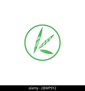 lettre k vert feuille cercle géométrique symbole logo vecteur Illustration de Vecteur