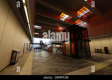 Social distance sur Sydney Metro Norwest Station Driverless Banque D'Images