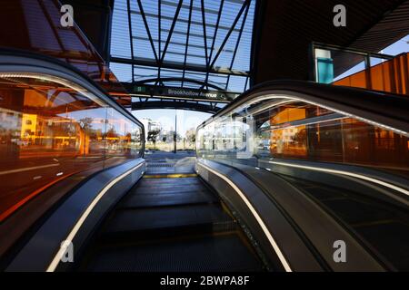 Social distance sur Sydney Metro Norwest Station Driverless Banque D'Images