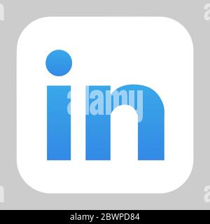 VORONEZH, RUSSIE - 11 JANVIER 2020 : icône de carré du logo LinkedIn Illustration de Vecteur