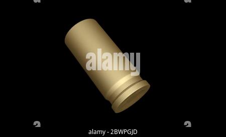 enveloppe de puce 3d vide .45 sur fond noir. Banque D'Images