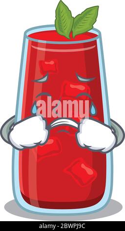 Caricature de cocktail Bloody mary ayant un visage triste Illustration de Vecteur