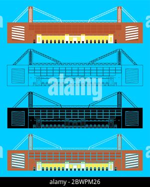 Stade Luigi Ferraris, vue de face Illustration de Vecteur