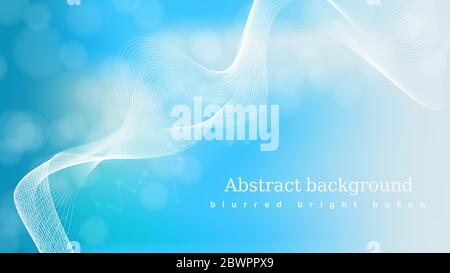 Résumé flou arrière-plan bokeh lumineux avec structure pour la science. Visualisation des Big Data. Innovation technologie concept réseau recherche scientifique Illustration de Vecteur