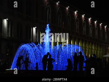 Les beaux bâtiments néo-Renaissance de la place de la République à Split, Croatie. Banque D'Images