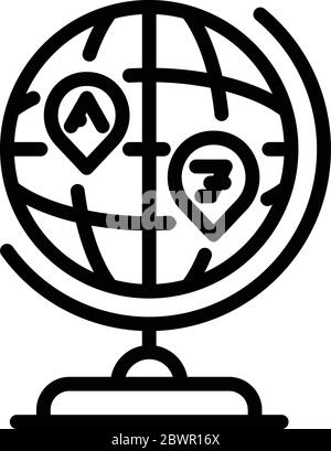 Icône de traducteur de discours global, style de contour Illustration de Vecteur