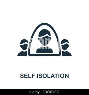 Icône d'auto-isolation. Elément simple de la collection de coronavirus. Icône Creative Self isolation pour la conception Web, les modèles, les infographies et bien plus encore Illustration de Vecteur