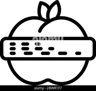 Icône de pomme agronome, style de contour Illustration de Vecteur