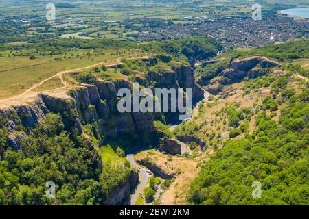 Vue depuis le dessus de Cheddar gorge dans Somerset Banque D'Images