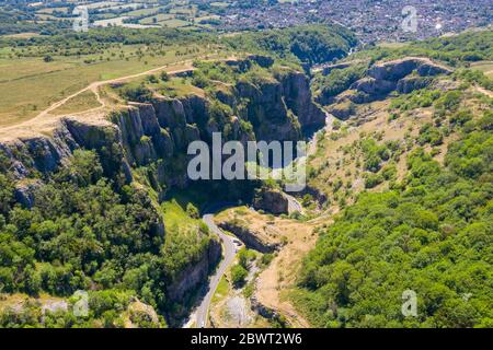 Vue depuis le dessus de Cheddar gorge dans Somerset Banque D'Images