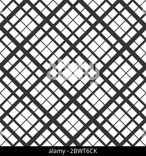 Arrière-plan à carreaux sans couture. Motif losange diagonal. Texture géométrique sans couture. Motif mosaïque. Illustration vectorielle en quadrillé. Noir et blanc Illustration de Vecteur