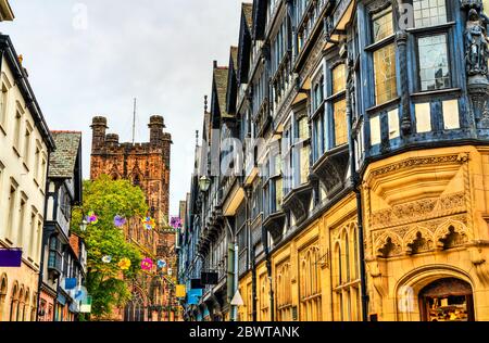 Maisons traditionnelles anglaises à Chester, Angleterre Banque D'Images