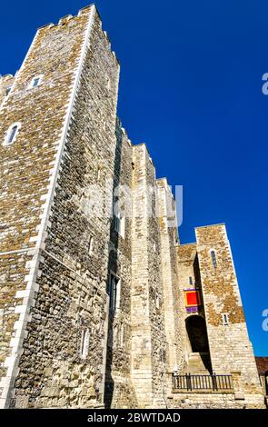 La grande tour du château de Douvres de Henry II, dans le Kent, en Angleterre Banque D'Images