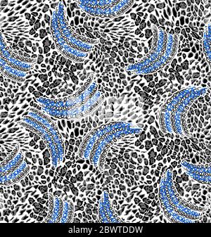 Motif animal tendance sans coutures. Peau d'animal à pois stylisée arrière-plan pour mode, imprimé, papier peint, tissu. Illustration Banque D'Images