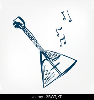 balalaika esquisse vecteur illustration élément de conception isolé Illustration de Vecteur