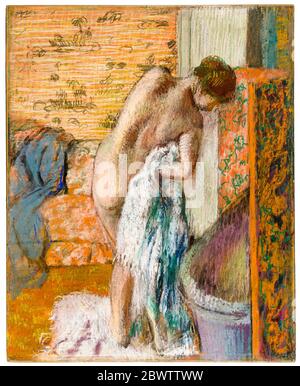 Edgar Degas, après le bain : femme s'essuyant (après le bain), dessin pastel, vers 1886 Banque D'Images