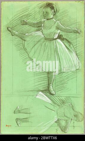 Edgar Degas, deux études de danseurs, dessin, vers 1873 Banque D'Images