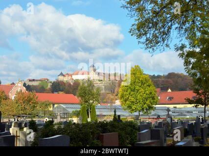 Kronach en bavière, Allemagne vue de la cimenterie à la forteresse Rosenberg Banque D'Images