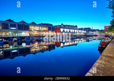 Photos de nuit de la région de Harbourside à Bristol, Angleterre Royaume-Uni Banque D'Images