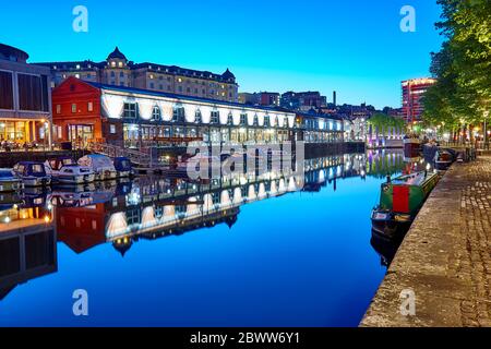 Photos de nuit de la région de Harbourside à Bristol, Angleterre Royaume-Uni Banque D'Images