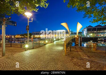 Photos de nuit de la région de Harbourside à Bristol, Angleterre Royaume-Uni Banque D'Images