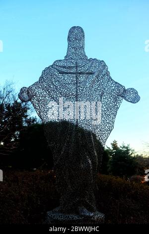 SÉOUL, CORÉE DU SUD - 29 DÉCEMBRE 2018 : statue de Jésus au sanctuaire des martyrs de Jeoldusan en hiver où est un célèbre monument de Séoul, Corée du Sud. Banque D'Images