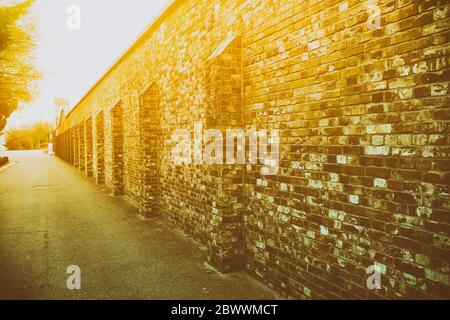 Ancien mur de briques de la prison de Seodaemun, salle d'histoire en hiver. C'est un célèbre monument de Séoul qui a ouvert le 21 octobre 1908. Banque D'Images